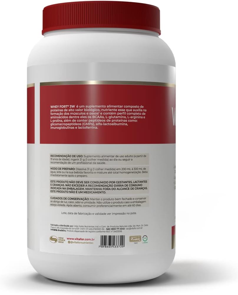 Vitafor Whey Fort 3W 900g - Baunilha
