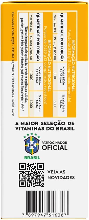 LAVITAN VITAMINA D 2.000UI COMP REV X 30, Laranja, Pequeno