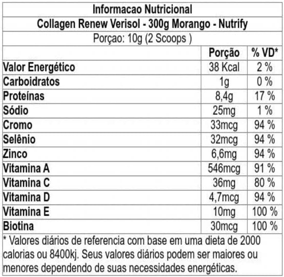 Collagen Renew Verisol (300g) - Morango, Nutrify