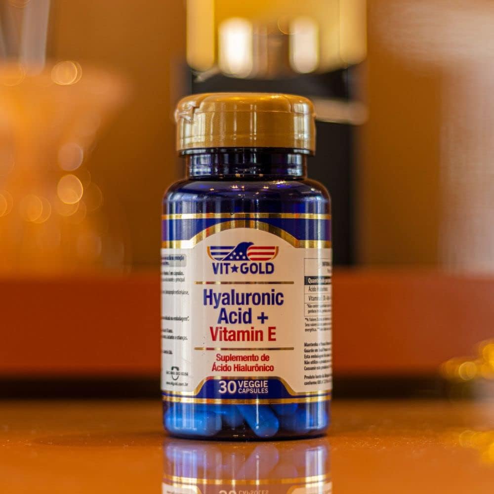 Ácido Hialurônico 100mg com Vitamina E Vitgold 30 cápsulas